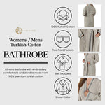 Superior Turkish Cotton Terry Kimono Embroidered Unisex Bathrobe
