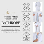 Superior Turkish Cotton Terry Kimono Embroidered Unisex Bathrobe