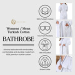 Superior Turkish Cotton Terry Kimono Embroidered Unisex Bathrobe