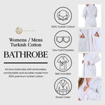 Superior Turkish Cotton Terry Kimono Embroidered Unisex Bathrobe