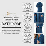 Superior Turkish Cotton Terry Kimono Embroidered Unisex Bathrobe