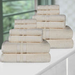 Superior Ultra Soft Cotton Quick Drying 12 Piece Assorted Towel Set