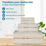 Superior Ultra Soft Cotton Quick Drying 12 Piece Assorted Towel Set