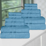 Superior Ultra Soft Cotton Quick Drying 12 Piece Assorted Towel Set