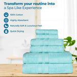 Superior Ultra Soft Cotton Absorbent Solid Assorted 6 Piece Towel Set