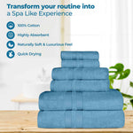 Superior Ultra Soft Cotton Absorbent Solid Assorted 6 Piece Towel Set