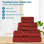 Superior Ultra Soft Cotton Absorbent Solid Assorted 6 Piece Towel Set