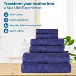 Superior Ultra Soft Cotton Absorbent Solid Assorted 6 Piece Towel Set