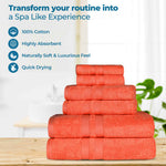 Superior Ultra Soft Cotton Absorbent Solid Assorted 6 Piece Towel Set