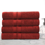 Superior Ultra Soft Cotton Absorbent Solid Bath Towel Set of 4