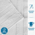 Superior Ultra-Soft Cotton Solid Medium Weight Bath Towel Set of 2
