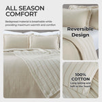 Superior Valencia Cotton Reversible Medium Weight Bedspread Set