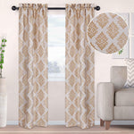 Venetian Damask Jacquard Grommet Traditional Curtain Panel Set