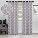 Venetian Damask Jacquard Grommet Traditional Curtain Panel Set