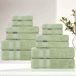 Superior Venice Zero Twist Cotton Medium Weight 12 Piece Towel Set