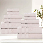 Superior Venice Zero Twist Cotton Medium Weight 12 Piece Towel Set