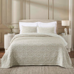 Superior Vineyard Cotton Blend Matelasse Weave Floral Scroll Coverlet
