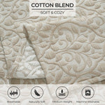 Superior Vineyard Cotton Blend Matelasse Weave Floral Scroll Coverlet