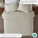 Superior Vineyard Cotton Blend Matelasse Weave Floral Scroll Coverlet