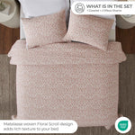 Superior Vineyard Cotton Blend Matelasse Weave Floral Scroll Coverlet