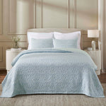 Superior Vineyard Cotton Blend Matelasse Weave Floral Scroll Coverlet