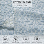 Superior Vineyard Cotton Blend Matelasse Weave Floral Scroll Coverlet