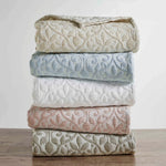 Superior Vineyard Cotton Blend Matelasse Weave Floral Scroll Coverlet