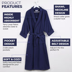 Superior Waffle Weave Cotton Bathrobe Oversized Unisex Adult Bath Robe