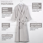 Superior Waffle Weave Cotton Bathrobe Oversized Unisex Adult Bath Robe