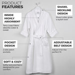 Superior Waffle Weave Cotton Bathrobe Oversized Unisex Adult Bath Robe