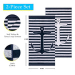 Yacht Club Oversized 100% Cotton Beach Towel Set of 2 Piece