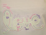 I love you 100% Pure Egyptian Cotton Pajama In Pale Pink