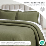 Superior Zenith Cotton Medium Weight Geometric Matelasse Bedspread Set