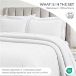 Superior Zenith Cotton Medium Weight Geometric Matelasse Bedspread Set