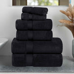 Superior Quick-Drying Zero-Twist Cotton Assorted 6-Piece Towel Set