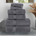 Superior Quick-Drying Zero-Twist Cotton Assorted 6-Piece Towel Set