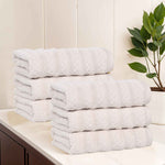 Superior Zuma Zero Twist Cotton Medium Weight Hand Towels, Set of 6
