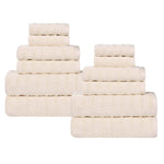 Superior Zuma Zero Twist Cotton Waffle Stripes 12 Piece Towel Set