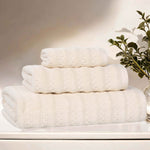 Superior Zuma Zero Twist Cotton Waffle Stripes 3 Piece Towel Set