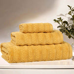 Superior Zuma Zero Twist Cotton Waffle Stripes 3 Piece Towel Set