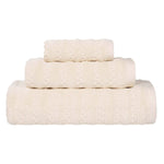 Superior Zuma Zero Twist Cotton Waffle Stripes 3 Piece Towel Set