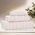Superior Zuma Zero Twist Cotton Waffle Stripes 3 Piece Towel Set