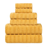 Superior Zuma Zero Twist Cotton Waffle Stripes 6 Piece Towel Set