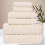 Superior Zuma Zero Twist Cotton Waffle Stripes 6 Piece Towel Set