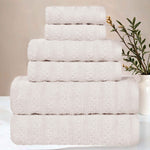 Superior Zuma Zero Twist Cotton Waffle Stripes 6 Piece Towel Set