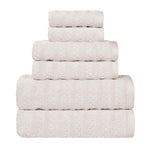 Superior Zuma Zero Twist Cotton Waffle Stripes 6 Piece Towel Set