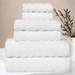 Superior Zuma Zero Twist Cotton Waffle Stripes 6 Piece Towel Set