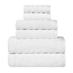 Superior Zuma Zero Twist Cotton Waffle Stripes 6 Piece Towel Set