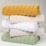 Superior Zuma Zero Twist Cotton Waffle Stripes 8 Piece Towel Set