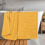 Superior Zuma Zero Twist Cotton Waffle Stripes Bath Sheets, Set of 2